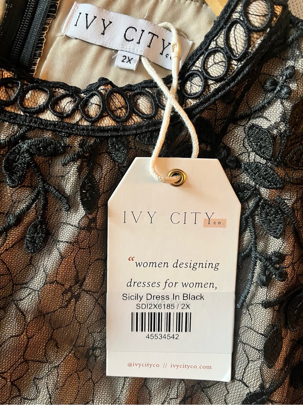 Ivy City Co Sicily Midi Dress In Black With Tags - Picture 3 of 4
